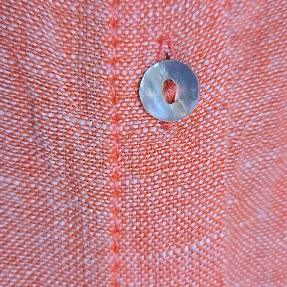 Tahari Linen Long Convertable Sleeves Lagenlook Coastal Tunic Blouse Shirt NWOT - Picture 3 of 14